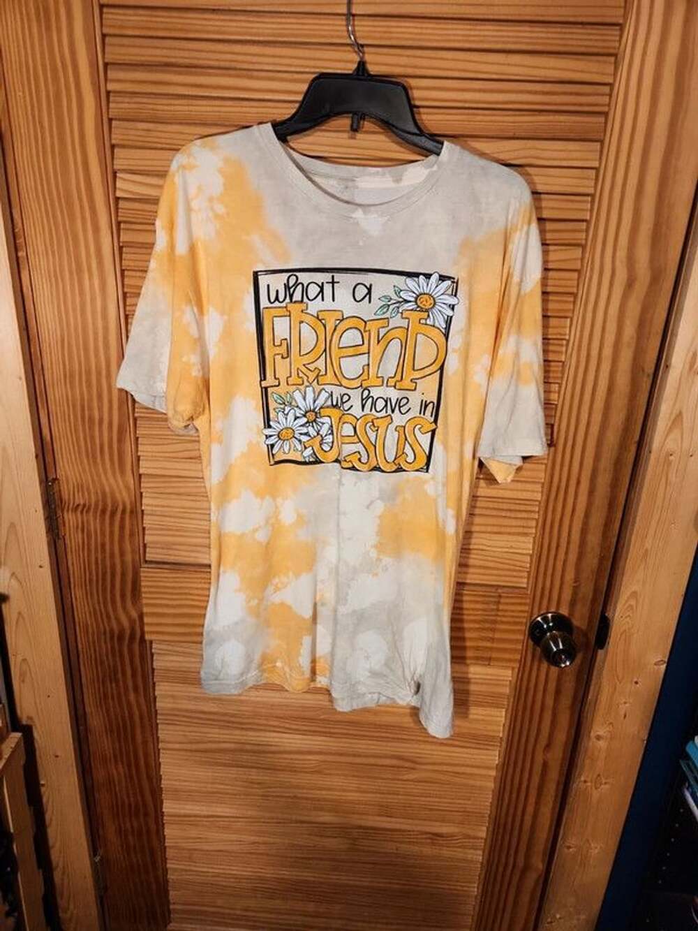 Sunny Days & Blessed Ways – Retro Daisy "What a Friend We Have in Jesus" Tie-Dye